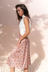 Skirt Aline/  Beige print